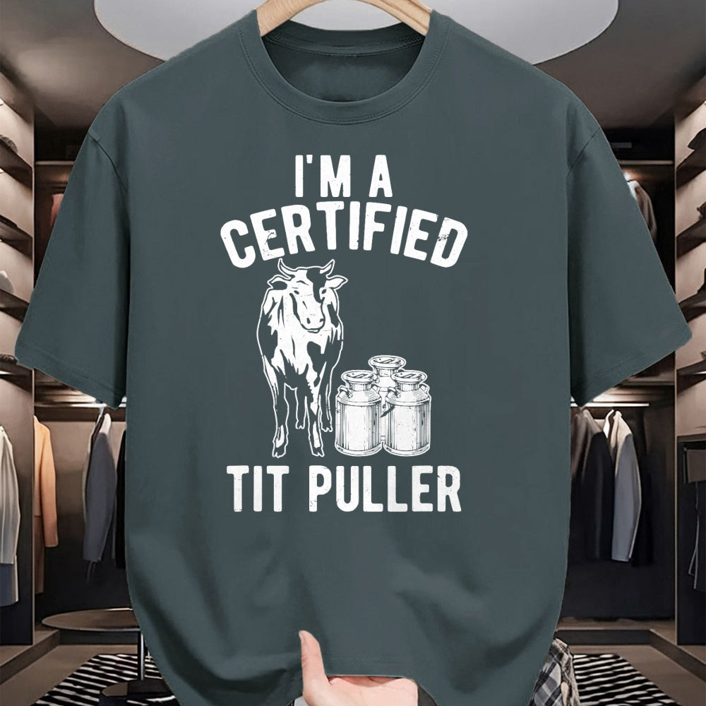 Best Farmer Life Shirt, Funny Farmer UnisexT-Shirt/Hoodie/Sweatshirt HLT00 - I'm A Certified Tit Puller Funny Dairy Cow Farmer Gift T-Shirt