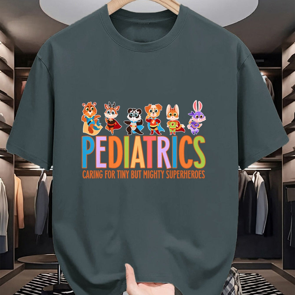 Funny Nurse Shirt, Nurse Unisex T-Shirt/Hoodie/Sweatshirt HLT00 - Funny Pediatric Nurse Caring For Tiny But Mighty Superheroes T-Shirt