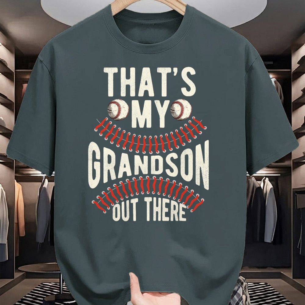 Best Grandpa Shirt, Proud Grandpa Unisex T-Shirt/Hoodie/Sweatshirt HLT00 - That's My Grandson Out There Baseball Men Grandpa Baseball T-Shirt