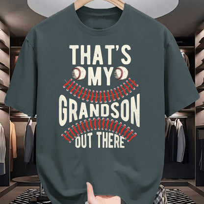 Best Grandpa Shirt, Proud Grandpa Unisex T-Shirt/Hoodie/Sweatshirt HLT00 - That's My Grandson Out There Baseball Men Grandpa Baseball T-Shirt