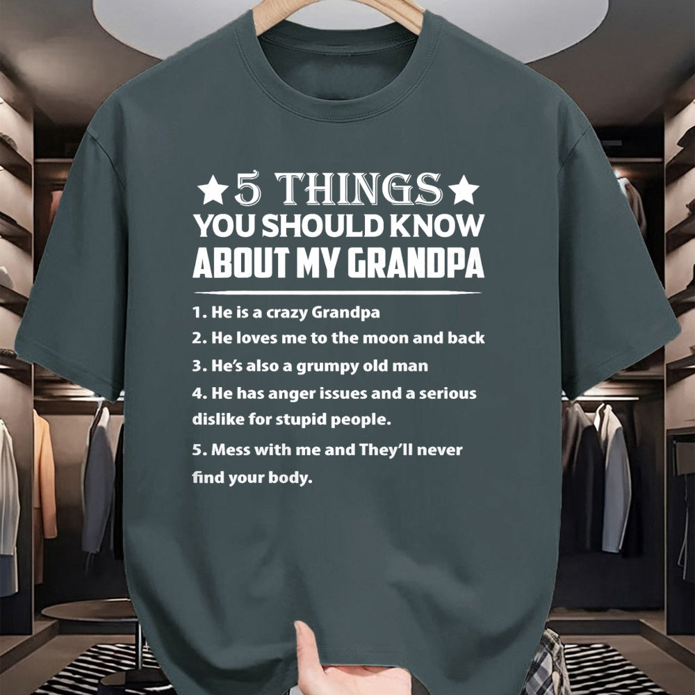 Best Grandpa Shirt, Proud Grandpa Unisex T-Shirt/Hoodie/Sweatshirt HLT00 - 5 Things You Know About My Grandpa He Is My Grandpa T-Shirt (1)