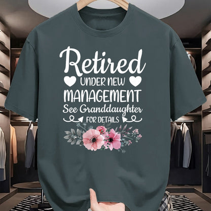 Best Grandpa Shirt, Proud Grandpa Unisex T-Shirt/Hoodie/Sweatshirt HLT00 - Retired Under New Management Granddaughter Grandma Grandpa T-Shirt (1)