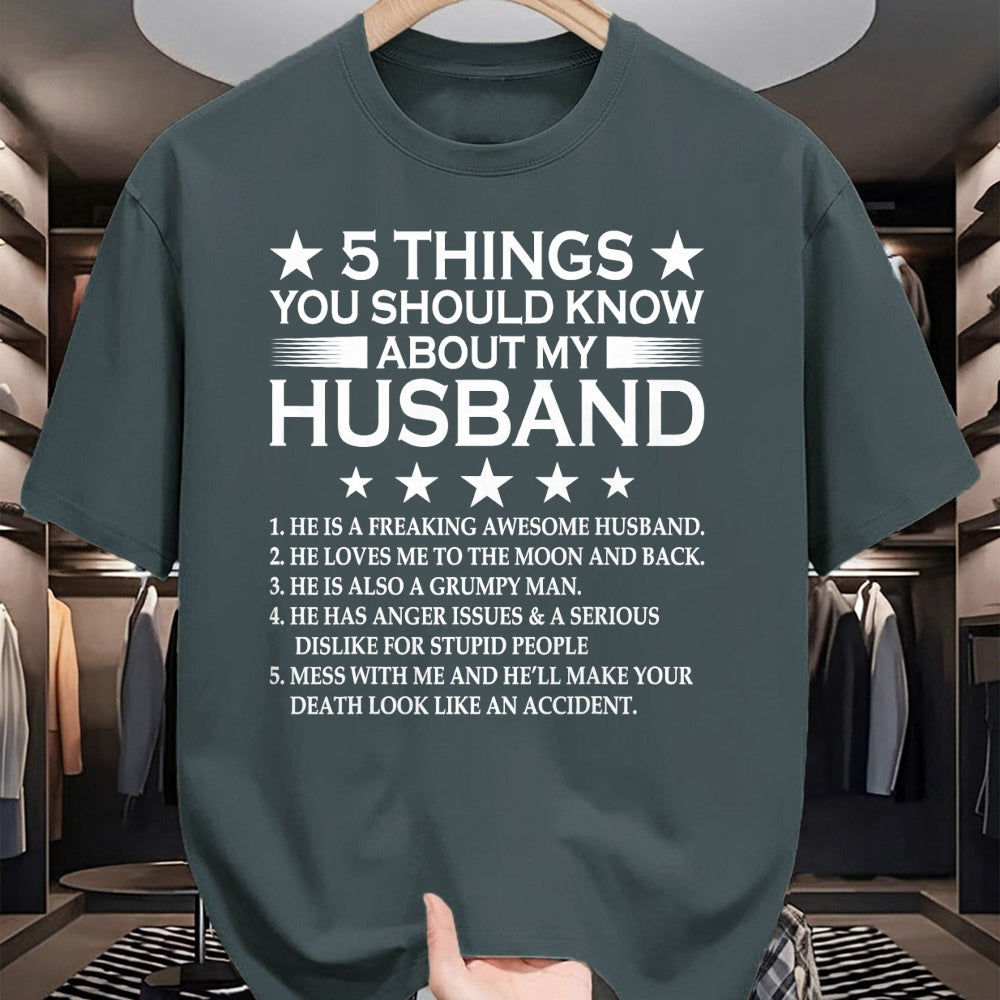 Best Husband Shirt, Wife and Husband Unisex T-Shirt/Hoodie/Sweatshirt HLT00 - 5 Things You Should Know About My Husband Marriage T-Shirt
