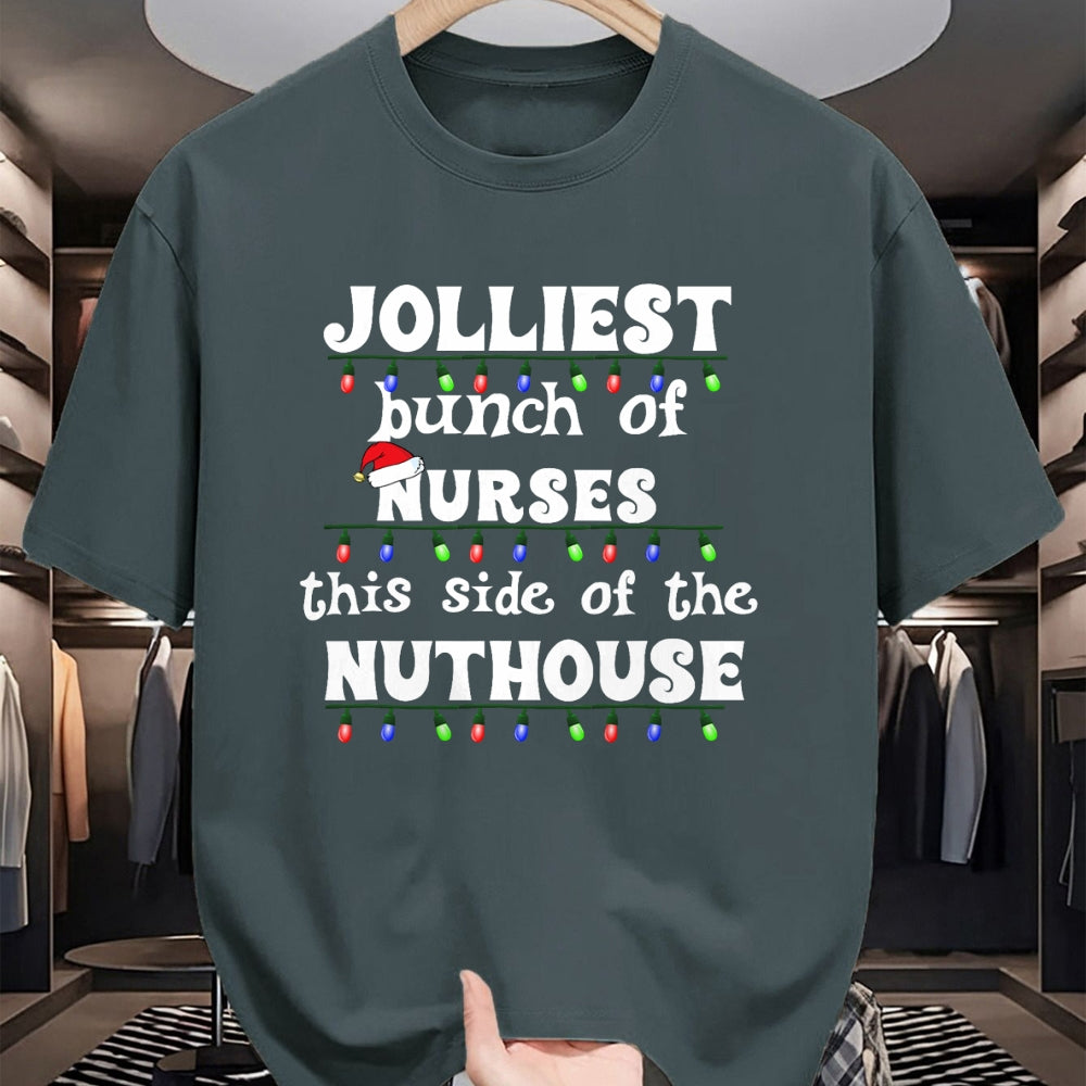 Funny Nurse Shirt, Nurse Unisex T-Shirt/Hoodie/Sweatshirt HLT00 - Funny Christmas Matching Group Work Jolliest Bunch of Nurses T-Shirt