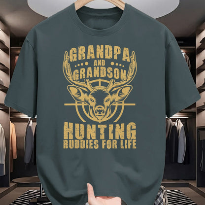 Best Grandpa Shirt, Proud Grandpa Unisex T-Shirt/Hoodie/Sweatshirt HLT00 - Hunting Buddy Grandpa And Grandson Hunting Buddies T-Shirt