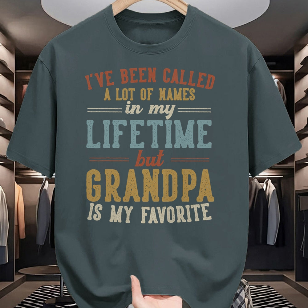 Best Grandpa Shirt, Proud Grandpa Unisex T-Shirt/Hoodie/Sweatshirt HLT00 - Grandpa Is My Favorite Name - Father's Day Grandpa T-Shirt (1)