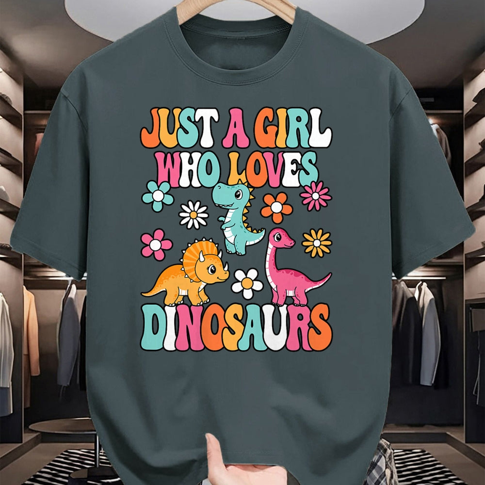 Best Dinosaur Lover Shirt, Funny Dinosaur UnisexT-Shirt/Hoodie/Sweatshirt HLT00 - Just A Girl Who Loves Dinosaurs Cute Groovy Dino Lover Kids T-Shirt