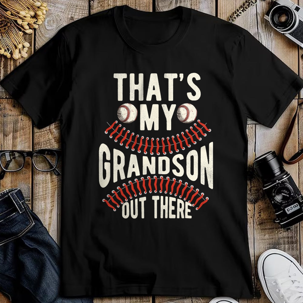 Best Grandpa Shirt, Proud Grandpa Unisex T-Shirt/Hoodie/Sweatshirt HLT00 - That's My Grandson Out There Baseball Men Grandpa Baseball T-Shirt