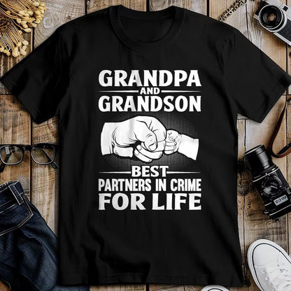 Best Grandpa Shirt, Proud Grandpa Unisex T-Shirt/Hoodie/Sweatshirt HLT00 - Grandpa and GrandSon Best Partners in Crime For Life