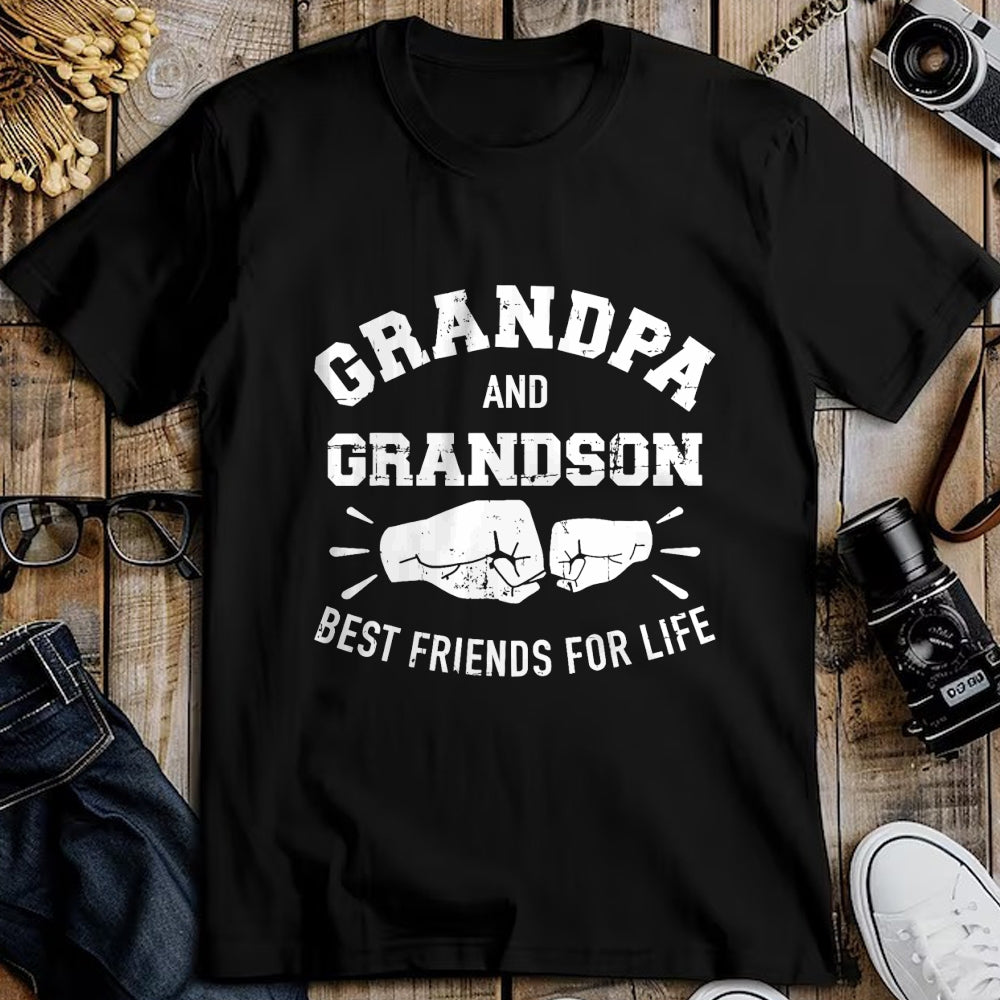 Best Grandpa Shirt, Proud Grandpa Unisex T-Shirt/Hoodie/Sweatshirt HLT00 - Grandpa and grandson friends for life T-Shirt