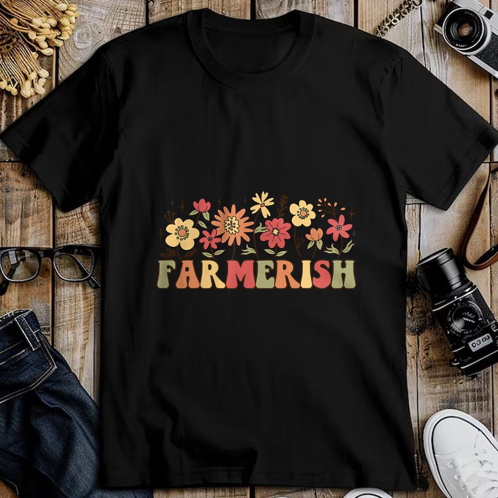 Best Farmer Life Shirt, Funny Farmer UnisexT-Shirt/Hoodie/Sweatshirt HLT00 - Farmerish Groovy Retro Floral Farmer Wife Daughter T-Shirt