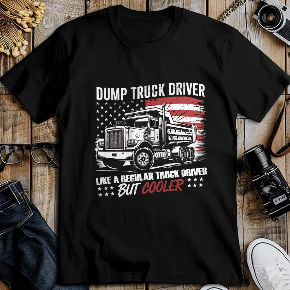 Best Truck Driver Life Shirt, Funny Trucker UnisexT-Shirt/Hoodie/Sweatshirt HLT00 - Truck Driver Construction Site US Flag Dump Truck T-Shirt