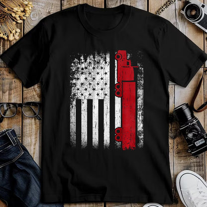 Best Truck Driver Life Shirt, Funny Trucker UnisexT-Shirt/Hoodie/Sweatshirt HLT00 - Distressed American Flag Truck Driver Design On Back T-Shirt