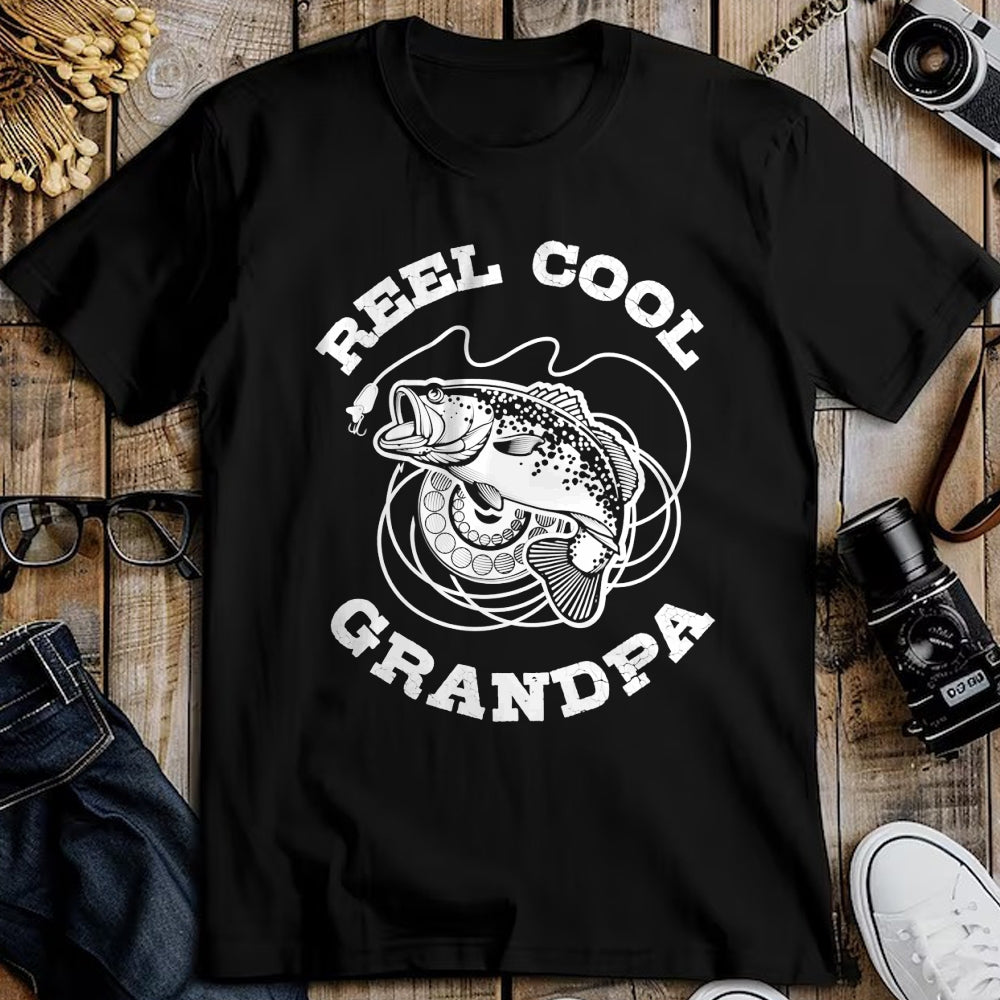 Best Grandpa Shirt, Proud Grandpa Unisex T-Shirt/Hoodie/Sweatshirt HLT00 - Fishing Fish Vintage Reel Cool Grandpa Gift Sweatshirt