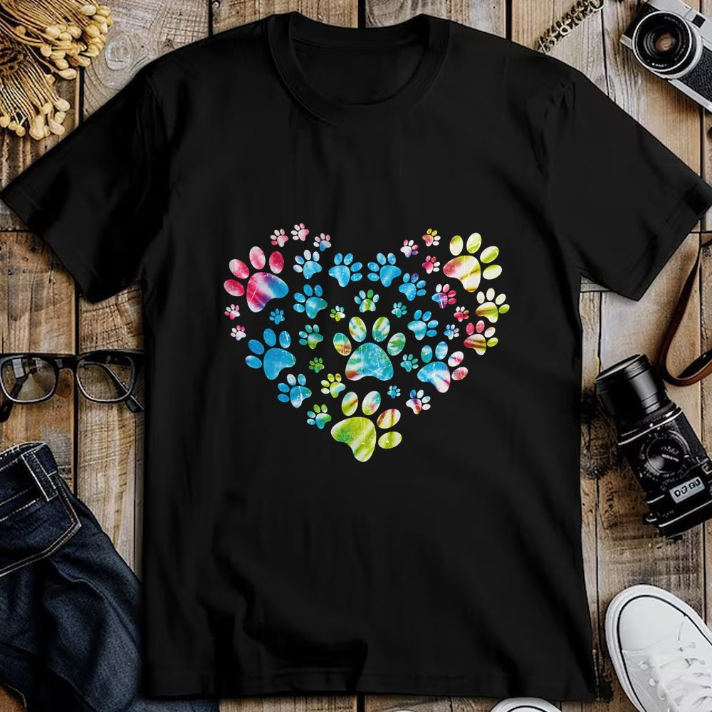 Dog Love Shirt, Dog Lover Gift T-Shirt/Hoodie/Sweatshirt HLT00 - Tie Dye Love Dog Paw Print Animal Paw Dog Lover Long Sleeve T-Shirt