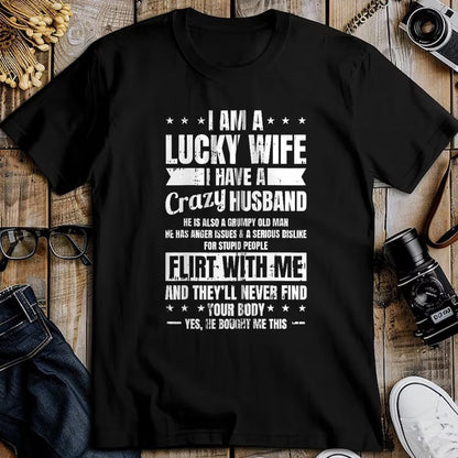 Best Wife Shirt, Wife and Husband Unisex T-Shirt/Hoodie/Sweatshirt HLT00 - Gift for wife T shirt, lucky wife   I Am A Lucky Wife Fathers Day Funny Sarcastic Women Zip Hoodie (1)