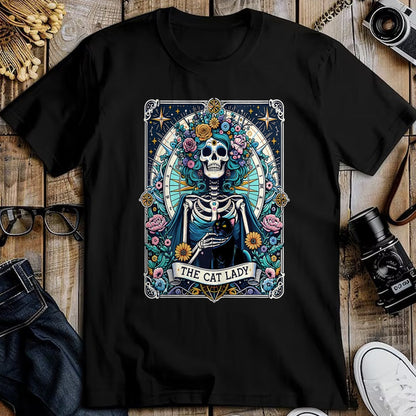 Cat Love Shirt, Funny Cat Lover Gift UnisexT-Shirt/Hoodie/Sweatshirt HLT00 - The Cat Lady Tarot Card Skeleton Cat Mom Cat Lover T-Shirt