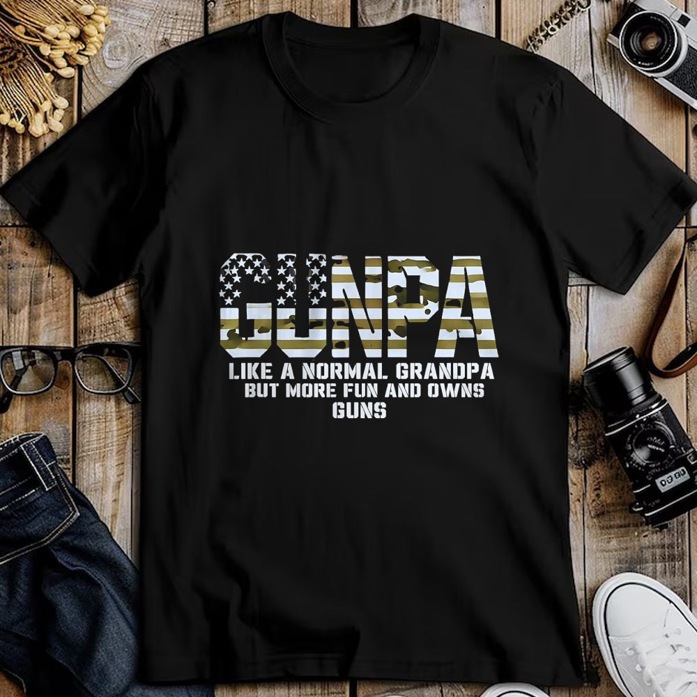Best Grandpa Shirt, Proud Grandpa Unisex T-Shirt/Hoodie/Sweatshirt HLT00 - Gunpa Like A Normal Grandpa But More Fun And Owns Guns T-Shirt