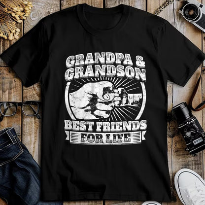 Best Grandpa Shirt, Proud Grandpa Unisex T-Shirt/Hoodie/Sweatshirt HLT00 - Grandpa And Grandson Gift Family Shirt Grandad Fist Bump Tee T-Shirt