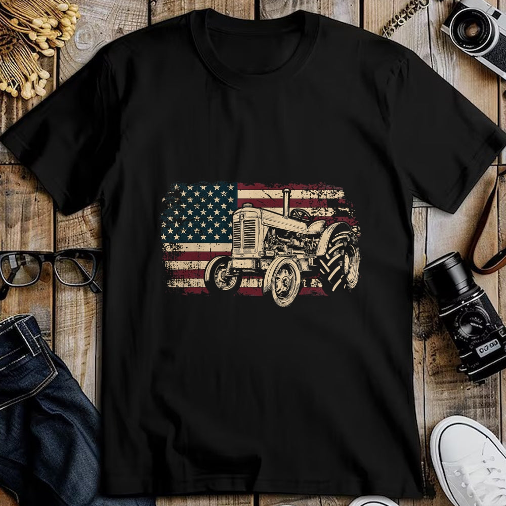 Best Farmer Life Shirt, Funny Farmer UnisexT-Shirt/Hoodie/Sweatshirt HLT00 - Farm Tractor Proud Farmer Patriotic American Flag Tractor T-Shirt
