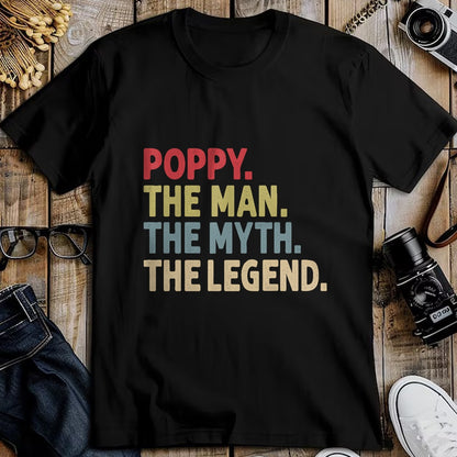Best Grandpa Shirt, Proud Grandpa Unisex T-Shirt/Hoodie/Sweatshirt HLT00 - Poppy The Man The Myth the Legend Funny Grandpa Gift T-Shirt (1)