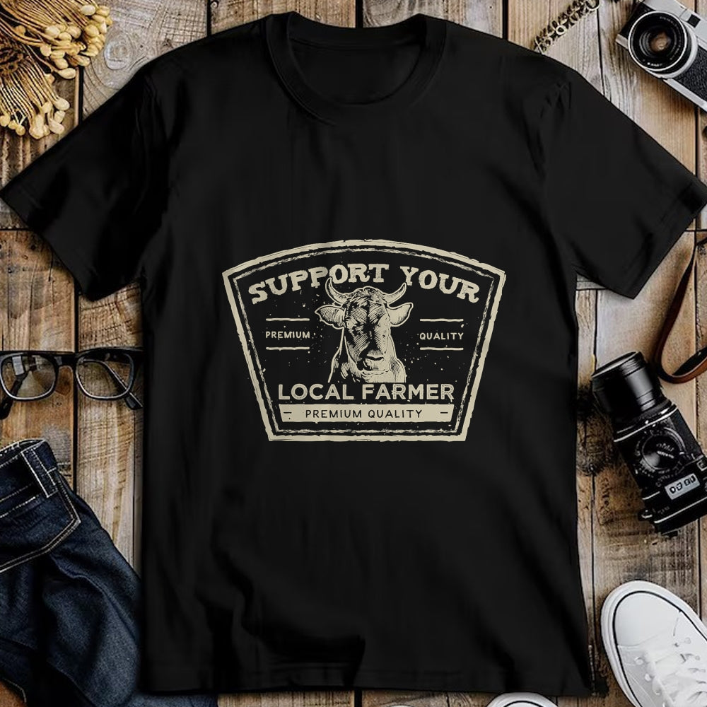 Best Farmer Life Shirt, Funny Farmer UnisexT-Shirt/Hoodie/Sweatshirt HLT00 - Support Your Local Farmer Eat Beef T-Shirt