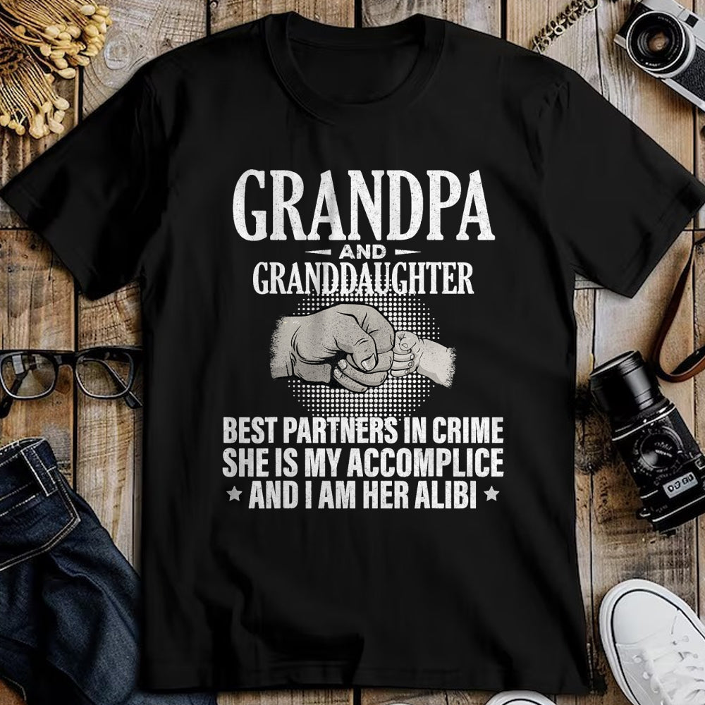 Best Grandpa Shirt, Proud Grandpa Unisex T-Shirt/Hoodie/Sweatshirt HLT00 - Grandpa and Granddaughter best partners in crime T-Shirt
