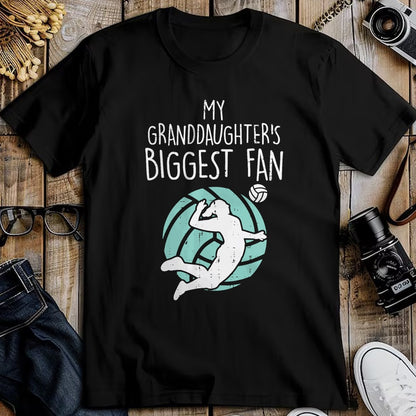 Best Grandpa Shirt, Proud Grandpa Unisex T-Shirt/Hoodie/Sweatshirt HLT00 - Granddaughters Biggest Fan Volleyball Family Grandma Grandpa T-Shirt