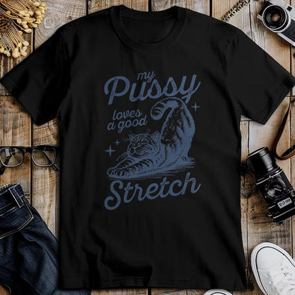 Cat Love Shirt, Funny Cat Lover Gift UnisexT-Shirt/Hoodie/Sweatshirt HLT00 - My Pussy Loves A Good Stretch Funny Meme T-Shirt