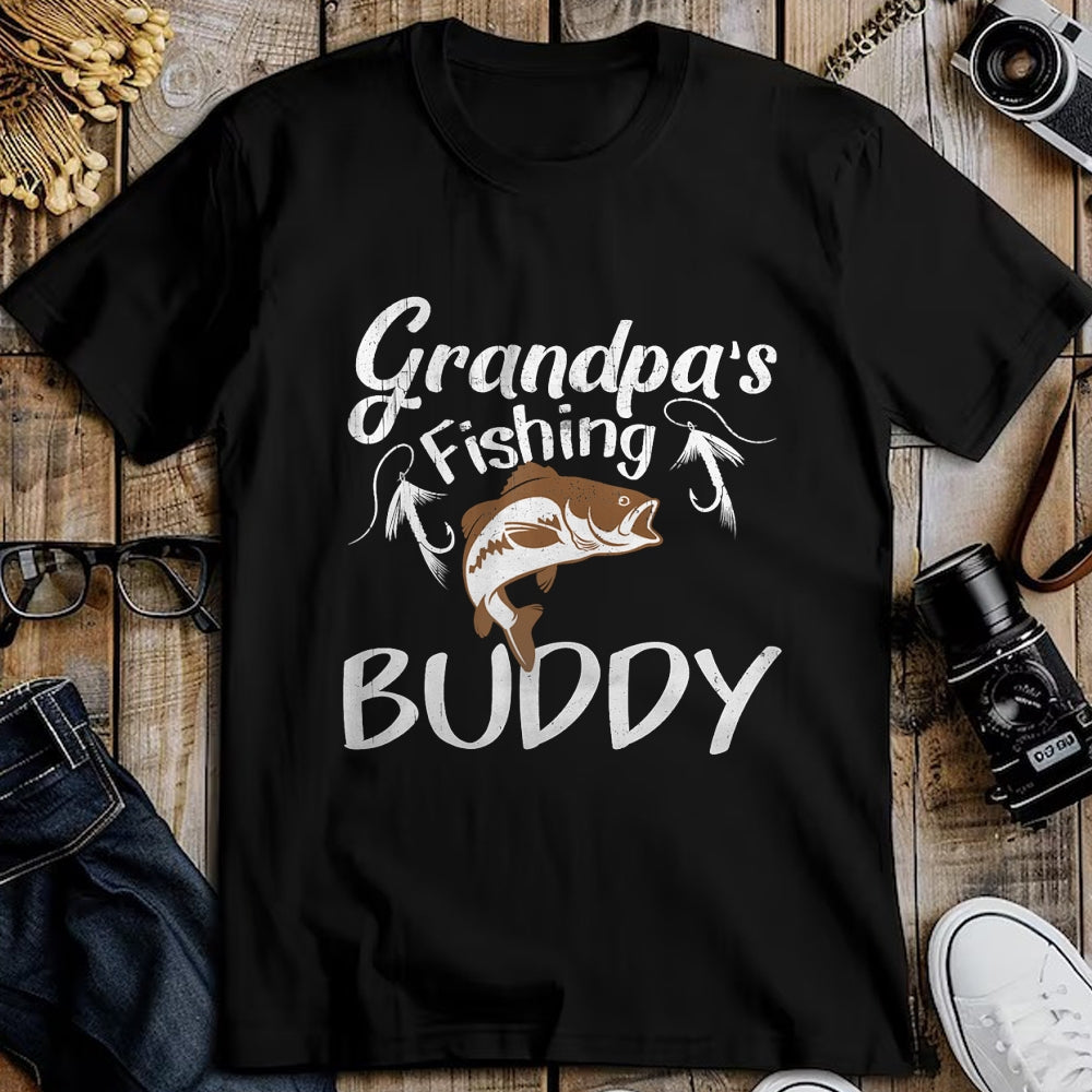 Best Grandpa Shirt, Proud Grandpa Unisex T-Shirt/Hoodie/Sweatshirt HLT00 - Grandpa's Fishing Buddy Grandson Granddaughter T-Shirt