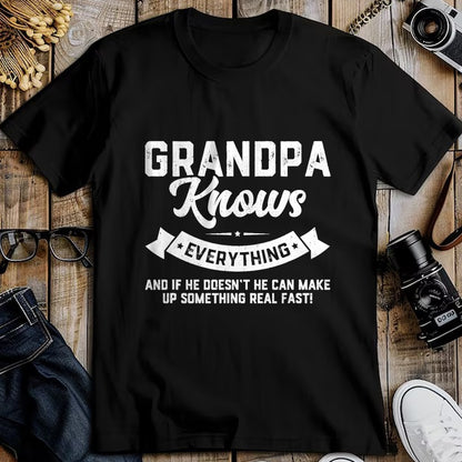 Best Grandpa Shirt, Proud Grandpa Unisex T-Shirt/Hoodie/Sweatshirt HLT00 - Grandpa Knows Everything 60th Gift Funny Father's Day T-Shirt