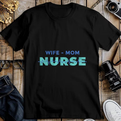 Funny Nurse Shirt, Nurse Unisex T-Shirt/Hoodie/Sweatshirt HLT00 - Wife, Mother, Nurse - Mum & Mother's Day Long Sleeve T-Shirt