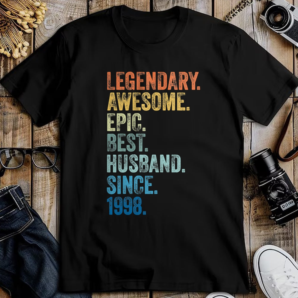 Best Wife Shirt, Wife and Husband Unisex T-Shirt/Hoodie/Sweatshirt HLT00 - Mens Legendary Awesome Epic Best Husband Since 1998 T-Shirt