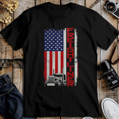 Best Truck Driver Life Shirt, Funny Trucker UnisexT-Shirt/Hoodie/Sweatshirt HLT00 - Trucker Truck Driver Halloween Pun Vintage USA American Flag T-Shirt (1)