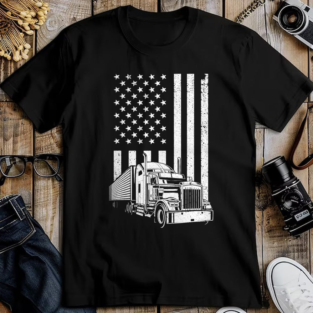 Best Truck Driver Life Shirt, Funny Trucker UnisexT-Shirt/Hoodie/Sweatshirt HLT00 - Cool Trucker For Men Dad Semi Truck Driver US Flag Trucking T-Shirt