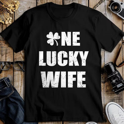 Best Wife Shirt, Wife and Husband Unisex T-Shirt/Hoodie/Sweatshirt HLT00 - Gift for wife T shirt, lucky wife   One Lucky Wife Funny St Patricks Day Shamrock Aunt Gift T-Shirt (1)