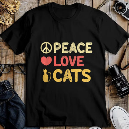 Cat Love Shirt, Funny Cat Lover Gift UnisexT-Shirt/Hoodie/Sweatshirt HLT00 - Peace Love Cats Funny Cat Lover Gift T-Shirt