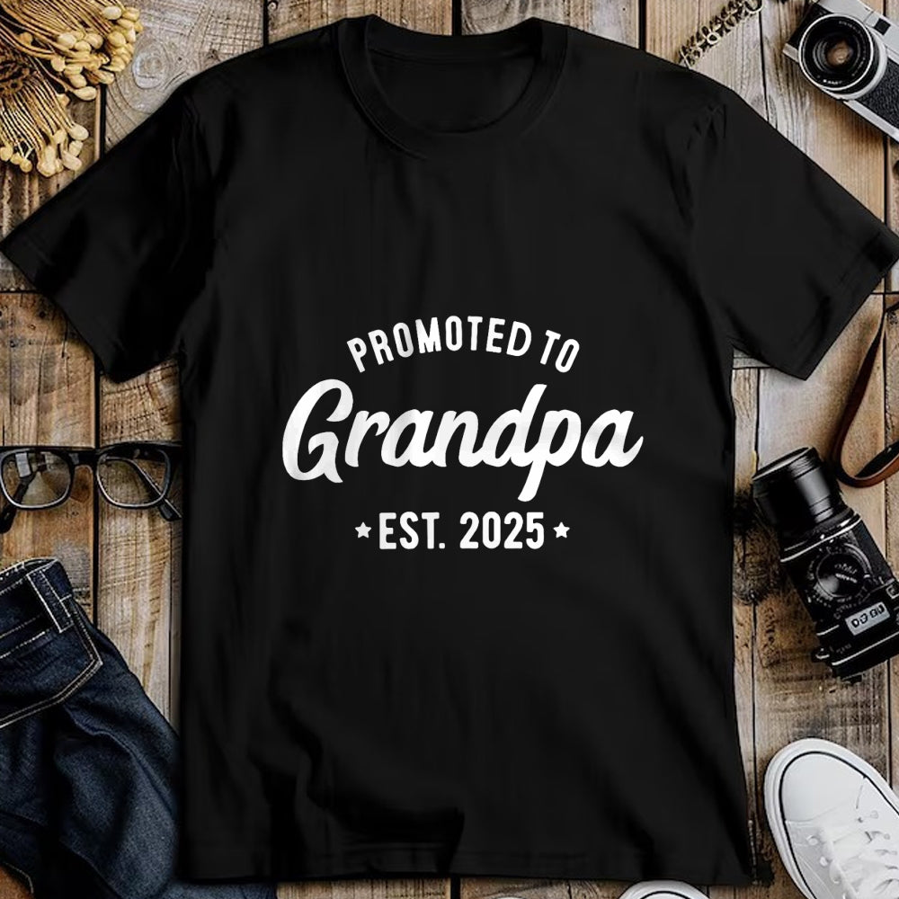 Best Grandpa Shirt, Proud Grandpa Unisex T-Shirt/Hoodie/Sweatshirt HLT00 - Promoted to Grandpa 2025 Soon to Be Grandfather New Grandpa T-Shirt (1)