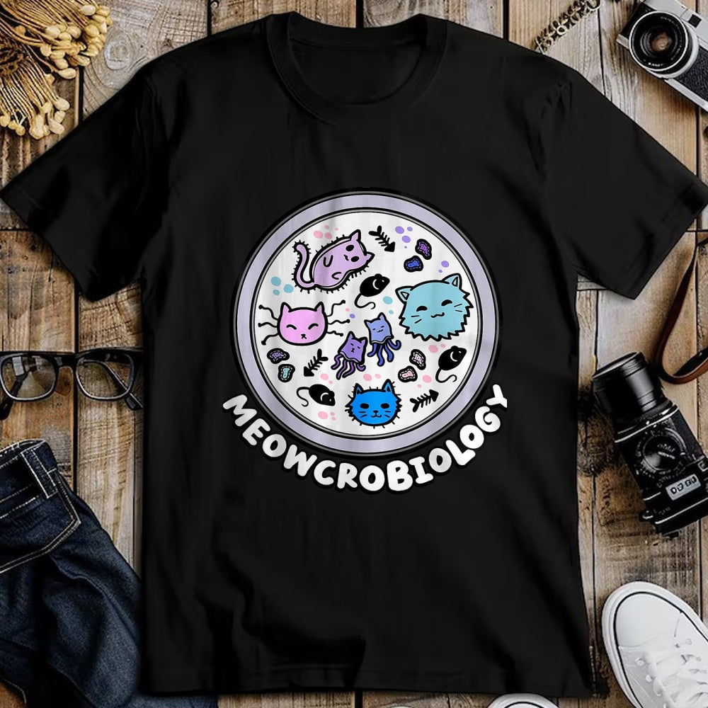 Cat Love Shirt, Funny Cat Lover Gift UnisexT-Shirt/Hoodie/Sweatshirt HLT00 - Meowcrobiology Microscopic Cats Science Pet School Biology T-Shirt, Women, Grass Green, Medium