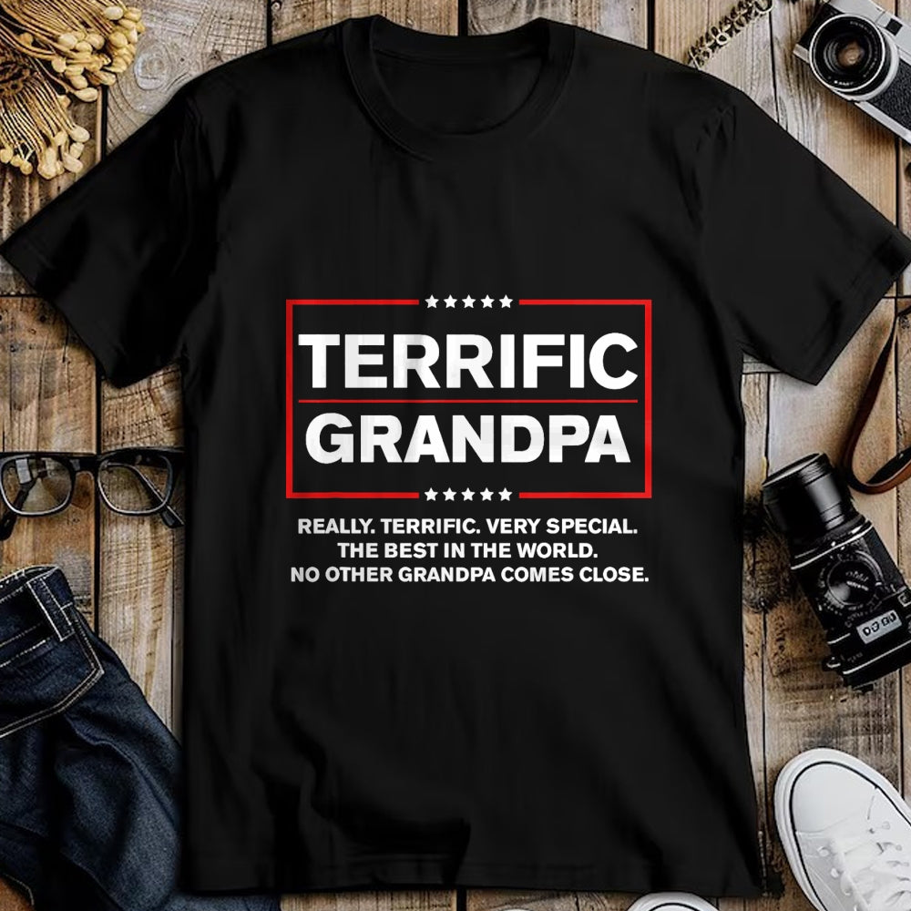 Best Grandpa Shirt, Proud Grandpa Unisex T-Shirt/Hoodie/Sweatshirt HLT00 - Terrific Grandpa - Funny Donald Trump Campaign Style T-Shirt
