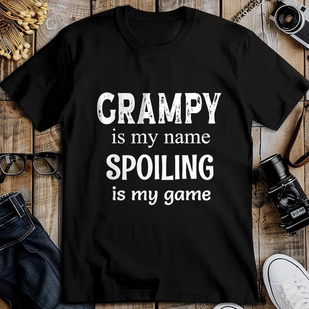 Best Grandpa Shirt, Proud Grandpa Unisex T-Shirt/Hoodie/Sweatshirt HLT00 - Grampy Is My Name Spoiling Is My Game Grandfather Grandpa T-Shirt