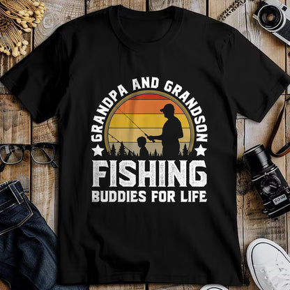 Best Grandpa Shirt, Proud Grandpa Unisex T-Shirt/Hoodie/Sweatshirt HLT00 - Grandpa and Grandson Fishing Buddies for Life - Matching T-Shirt