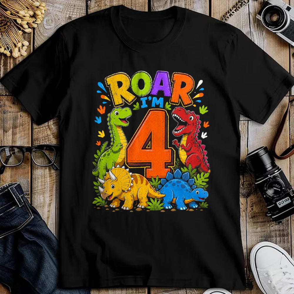 Best Dinosaur Lover Shirt, Funny Dinosaur UnisexT-Shirt/Hoodie/Sweatshirt HLT00 - Dinosaur 4th Four Roar I_m 4 Birthday 4 Year Old Boys Gifts T-Shirt