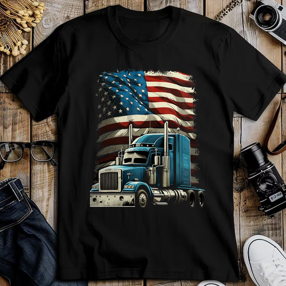 Best Truck Driver Life Shirt, Funny Trucker UnisexT-Shirt/Hoodie/Sweatshirt HLT00 - Trucker US American Flag For Patriotic Truck Driver T-Shirt