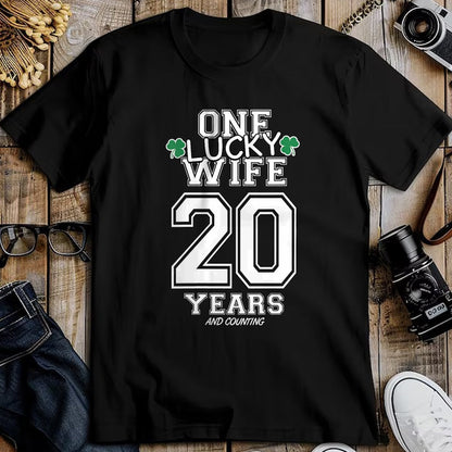 Best Wife Shirt, Wife and Husband Unisex T-Shirt/Hoodie/Sweatshirt HLT00 - Gift for wife T shirt, lucky wife   Womens 20 Years Lucky Wife Funny St Patrick's Day Anniversary He