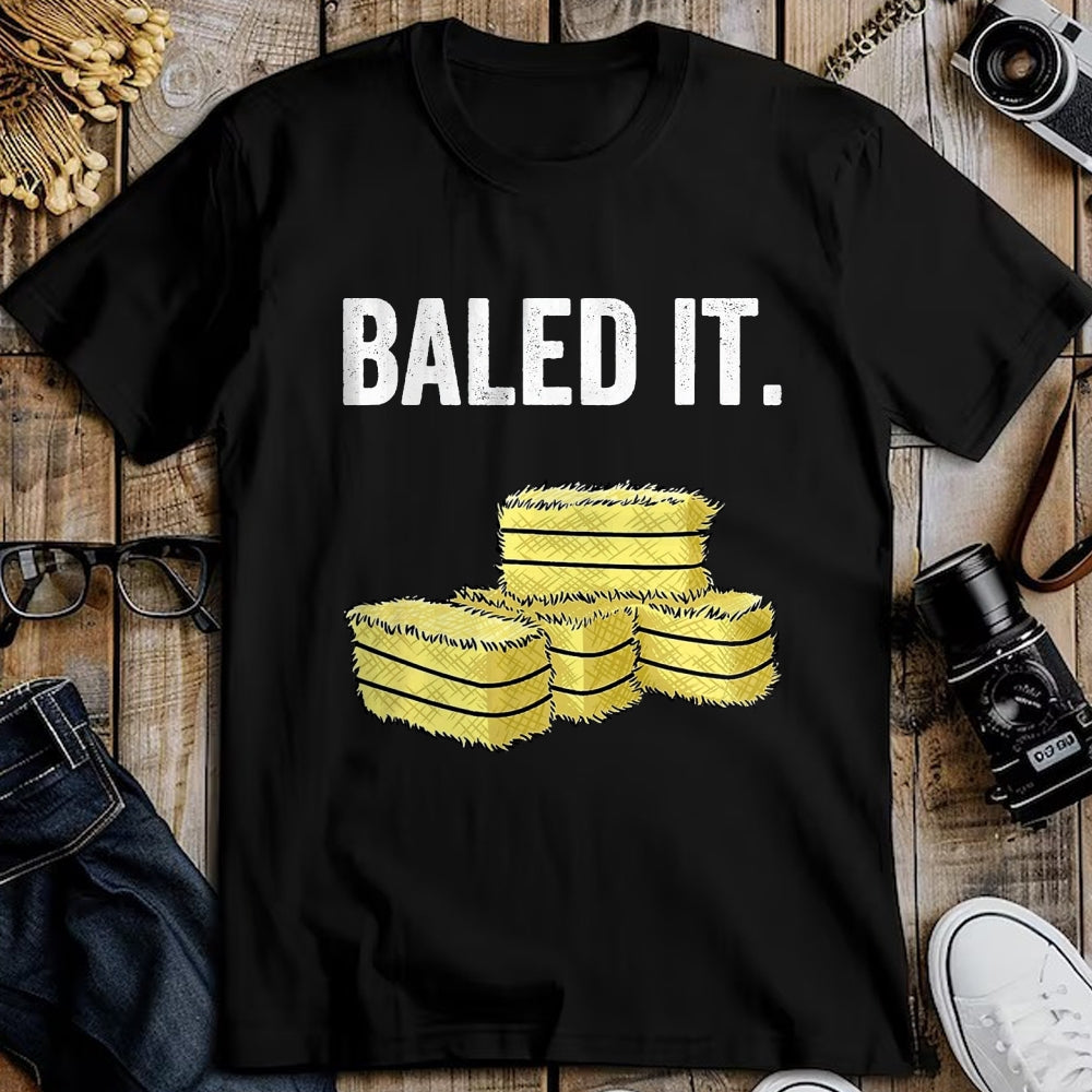 Best Farmer Life Shirt, Funny Farmer UnisexT-Shirt/Hoodie/Sweatshirt HLT00 - Funny Farmer Pun T-Shirt Baled It Farming Humor Farm Joke T-Shirt, Men, Black, 3X-Large