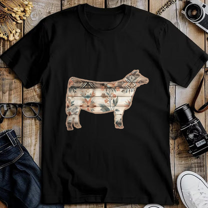 Best Farmer Life Shirt, Funny Farmer UnisexT-Shirt/Hoodie/Sweatshirt HLT00 - Show Stock Beef Cow with Rustic Floral Cottage Pattern T-Shirt