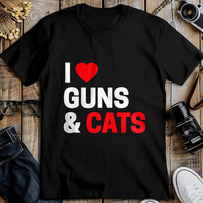 Cat Love Shirt, Funny Cat Lover Gift UnisexT-Shirt/Hoodie/Sweatshirt HLT00 - Cat Lovers Gifts for Men _ Women Funny I Love Guns _ Cats T-Shirt (1)