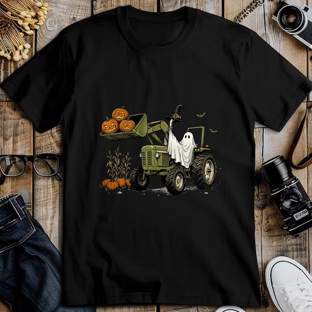 Best Farmer Life Shirt, Funny Farmer UnisexT-Shirt/Hoodie/Sweatshirt HLT00 - Ghost Tractor Pumpkin Halloween Costume Farmer Boys Kids T-Shirt