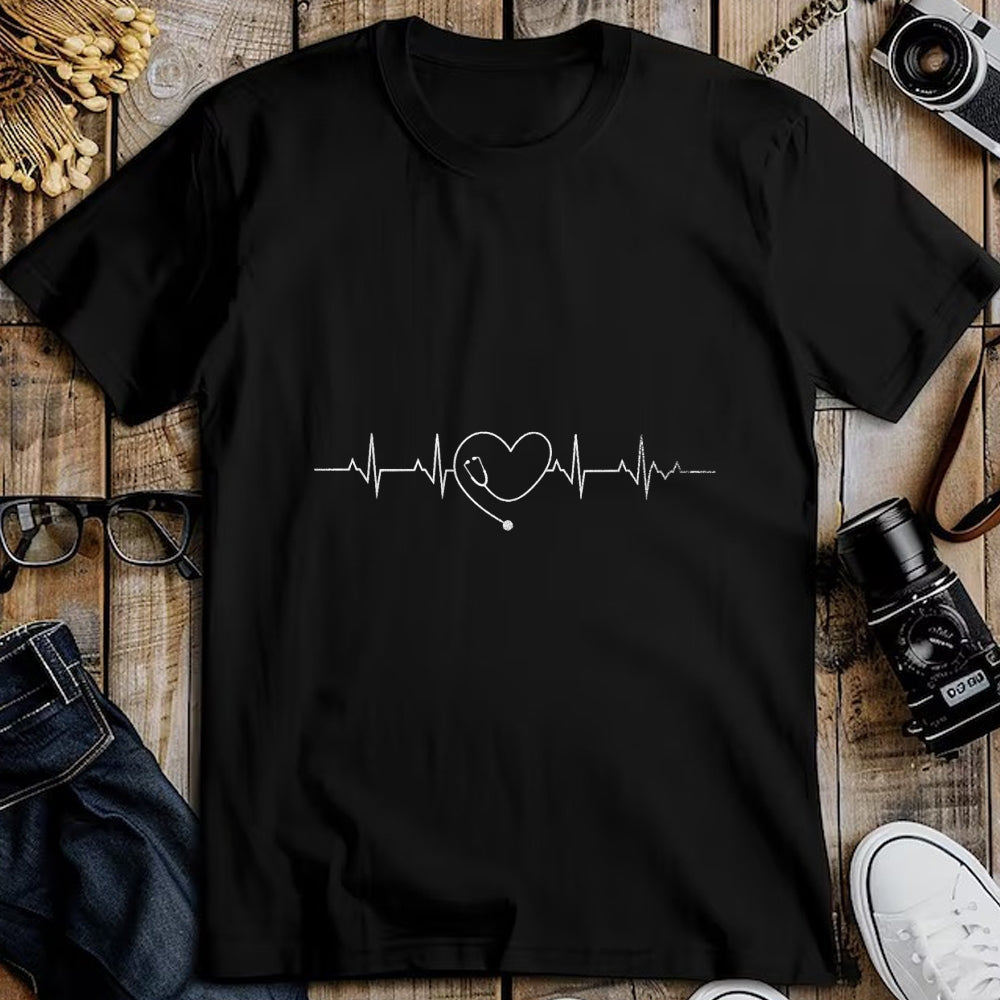 Funny Nurse Shirt, Nurse Unisex T-Shirt/Hoodie/Sweatshirt HLT00 - Medical Nursing Heart Stethoscope Heartbeat Medical Nurse T-Shirt